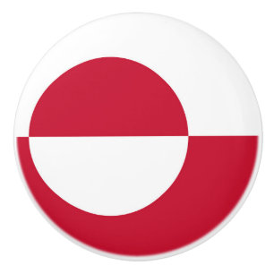 Ceramic knob pull with flag of Greenland