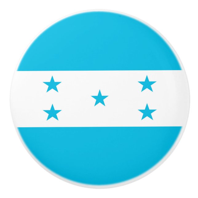 Ceramic knob pull with flag of Honduras (Front)