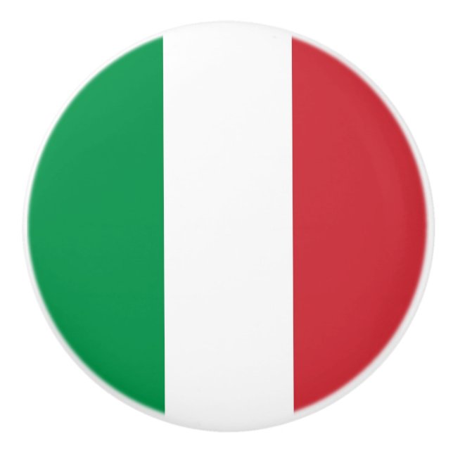 Ceramic knob pull with flag of Italy (Front)