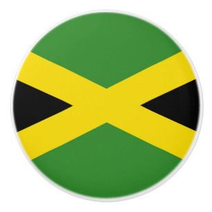 Ceramic knob pull with flag of Jamaica