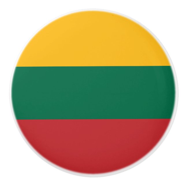 Ceramic knob pull with flag of Lithuania (Front)