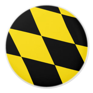 Ceramic knob pull with flag of Munich