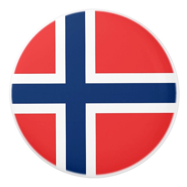Ceramic knob pull with flag of Norway (Front)