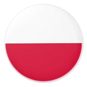 Ceramic knob pull with flag of Poland