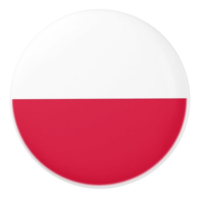 Ceramic knob pull with flag of Poland (Front)