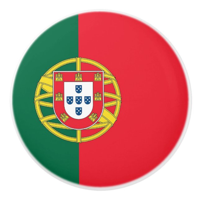 Ceramic knob pull with flag of Portugal (Front)