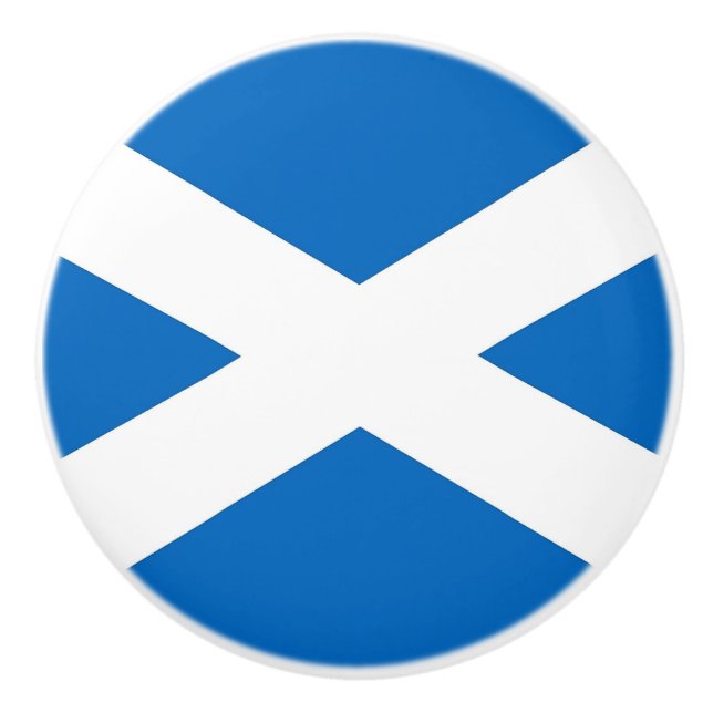 Ceramic knob pull with flag of Scotland, UK (Front)
