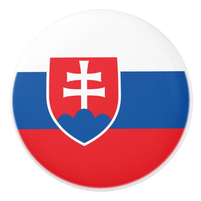 Ceramic knob pull with flag of Slovakia (Front)