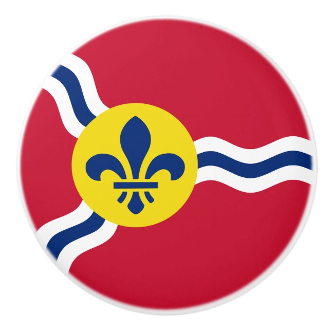 Ceramic knob pull with flag of St. Louis, Missouri (Front)