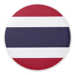 Ceramic knob pull with flag of Thailand