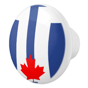 Ceramic knob pull with flag of Toronto, Canada