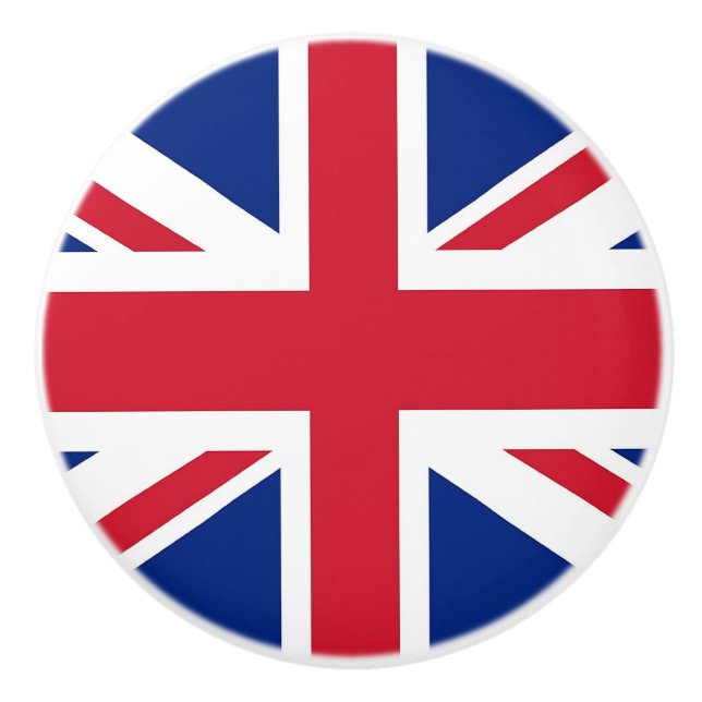 Ceramic knob pull with flag of United Kingdom (Front)
