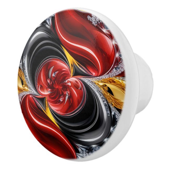 Ceramic knob pull with Germany Colours (Right)