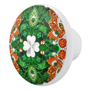 Ceramic knob pull with Irish Design Colours