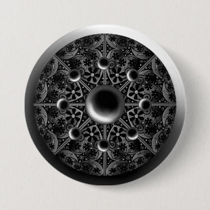 Ceramic Lace Black 3 Inch Round Button