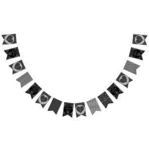 Ceramic Lace Black Bunting Flags