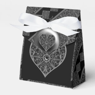 Ceramic Lace Black Favor Box