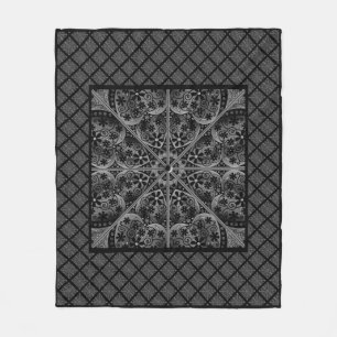 Ceramic Lace Black Fleece Blanket