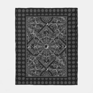 Ceramic Lace Black Fleece Blanket
