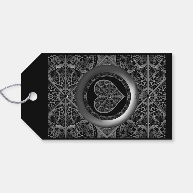 Ceramic Lace Black Gift Tags (Back Horizontal)
