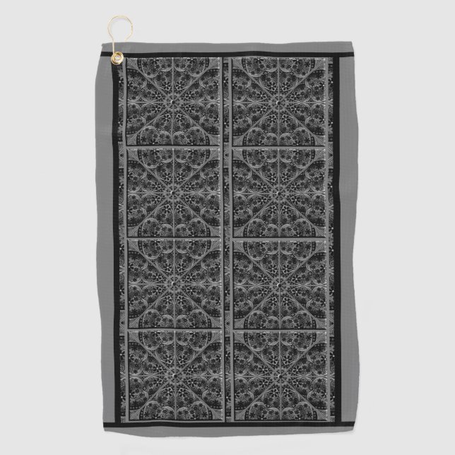 Ceramic Lace Black Golf Towel (Front)