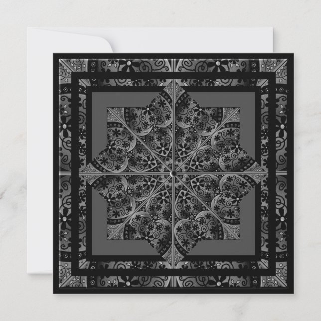 Ceramic lace Black Holiday Card (Front)