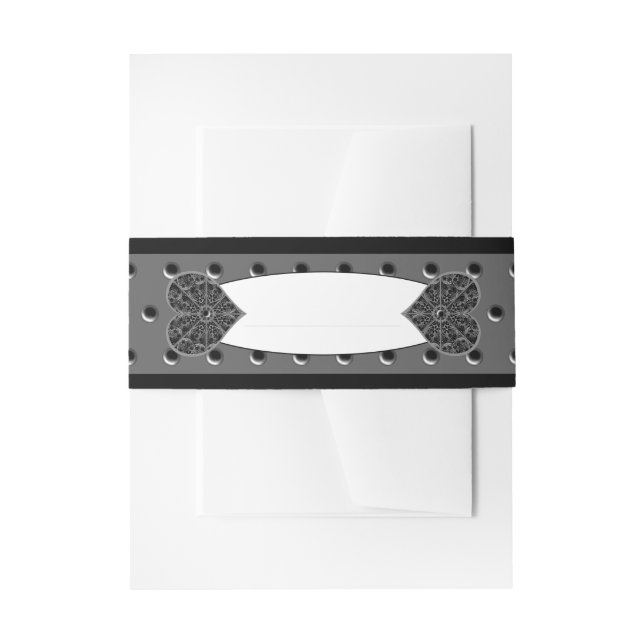 Ceramic Lace Black Invitation Belly Band (Front Example)