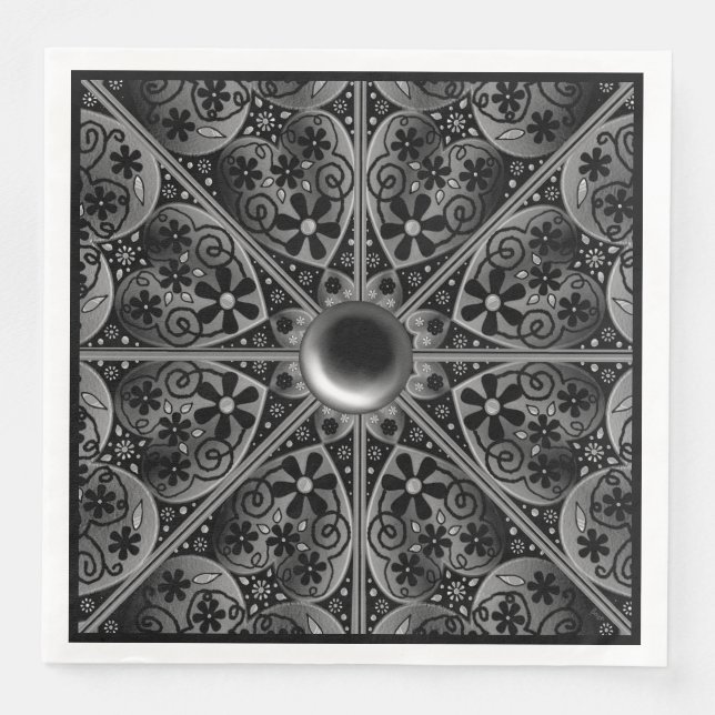 Ceramic Lace Black Napkin (Front)