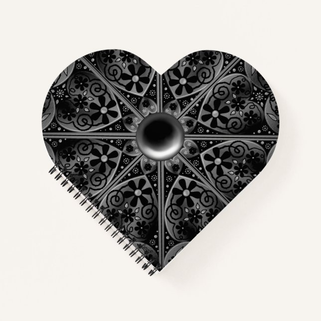 Ceramic Lace Black Notebook (Front)