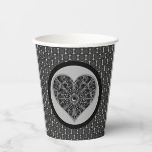 Ceramic Lace Black Paper Cups