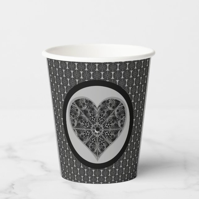 Ceramic Lace Black Paper Cups (Front)