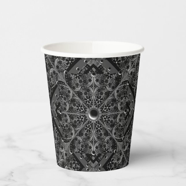 Ceramic Lace Black Paper Cups (Left)