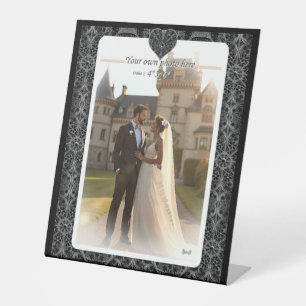 Ceramic lace Black Pedestal Sign