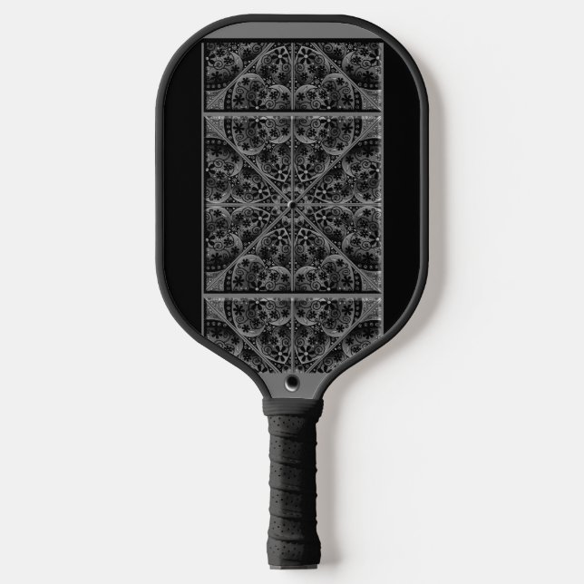 Ceramic Lace Black Pickleball Paddle (Front)