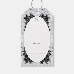 Ceramic lace black & snowflake gift tags