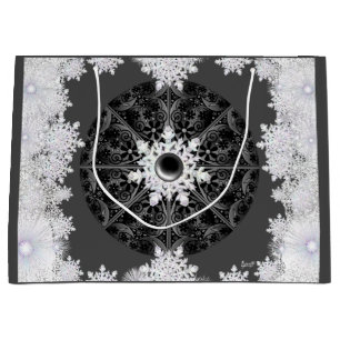 Ceramic lace black & snowflake large gift bag