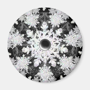 Ceramic Lace Black & snowflake Magnet