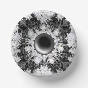 Ceramic lace black & snowflake paper plate