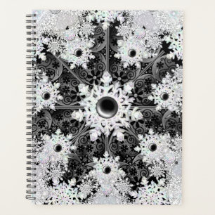 Ceramic lace black & snowflake planner
