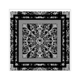 Ceramic lace black & snowflake rubber stamp