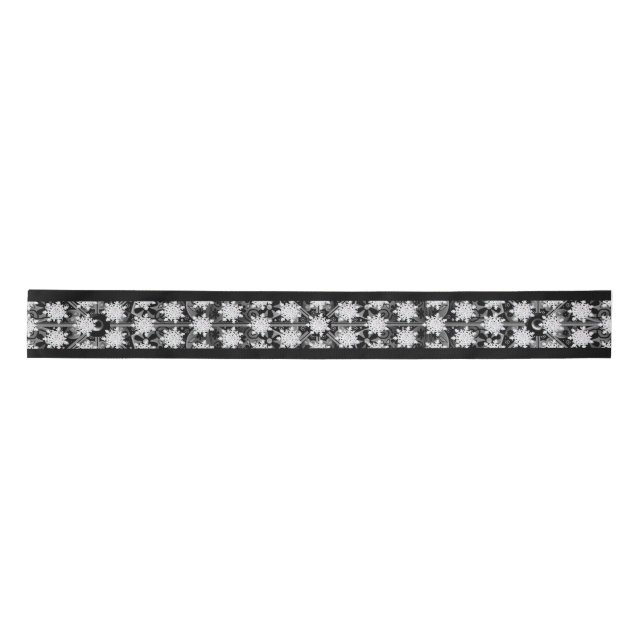 Ceramic lace black & snowflake satin ribbon (Front)