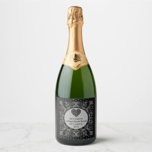 Ceramic Lace Black Sparkling Wine Label