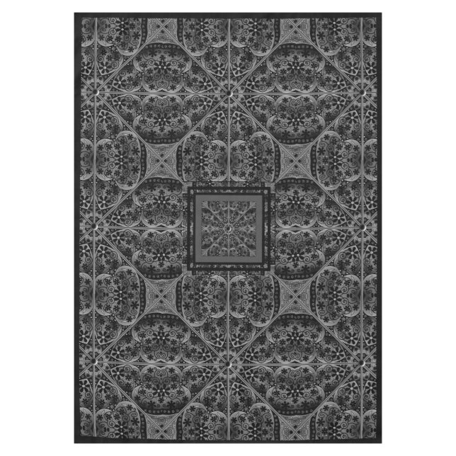 Ceramic Lace Black Tablecloth (Front)