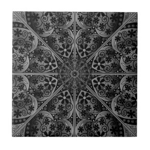 Ceramic Lace Black Tile