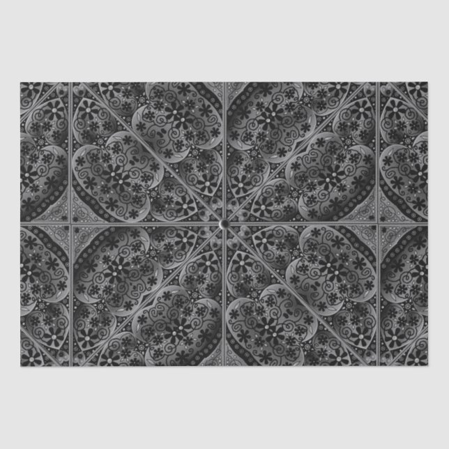 Ceramic Lace Black Tissue Paper (Front)