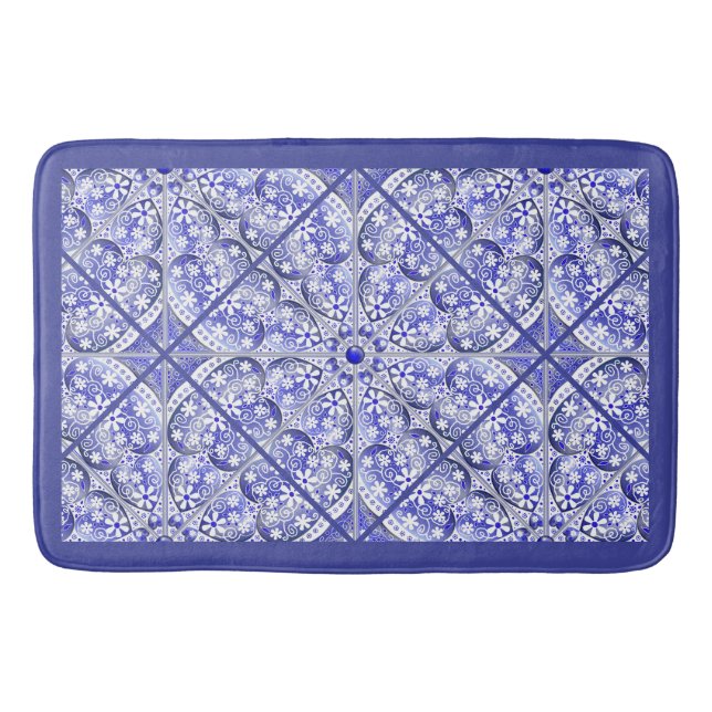 Ceramic Lace Blue of Greece Bath Mat (Front)