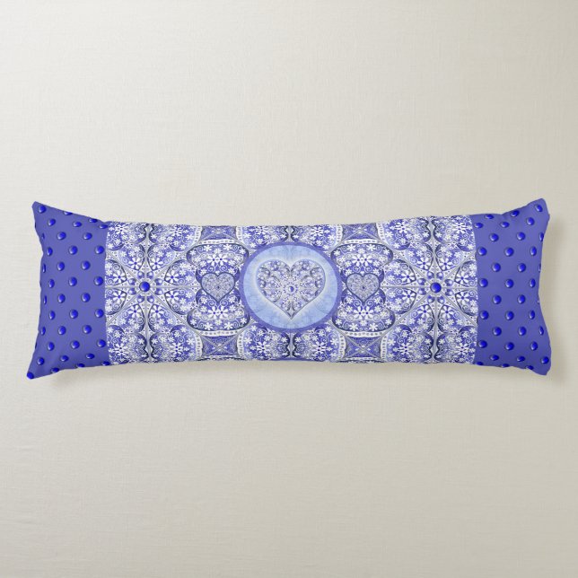 Ceramic Lace Blue of Greece Body Pillow (Front)