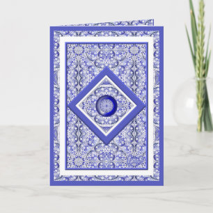 Ceramic Lace Blue of greece Card