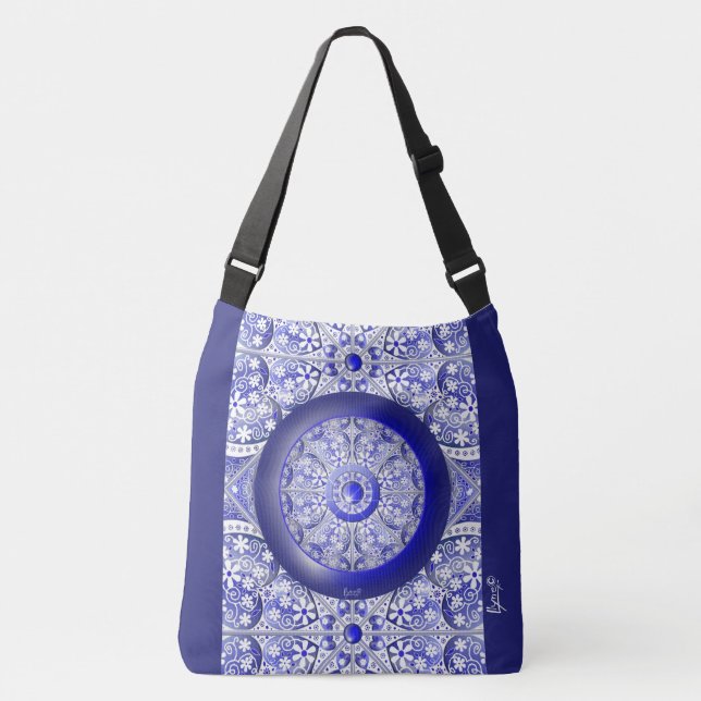 Ceramic Lace Blue of Greece Crossbody Bag (Front)