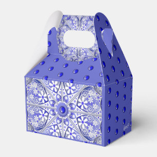 Ceramic Lace Blue of Greece Favor Box